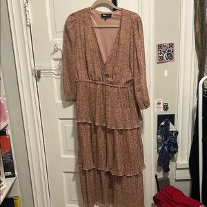 Alice Blue Long Sleeve Floral Dress in Pink